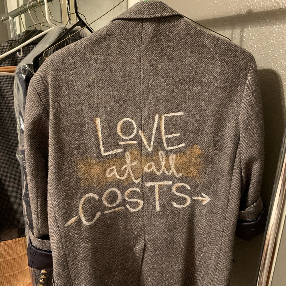 Hand painted oversized blazer, trendy and fun
